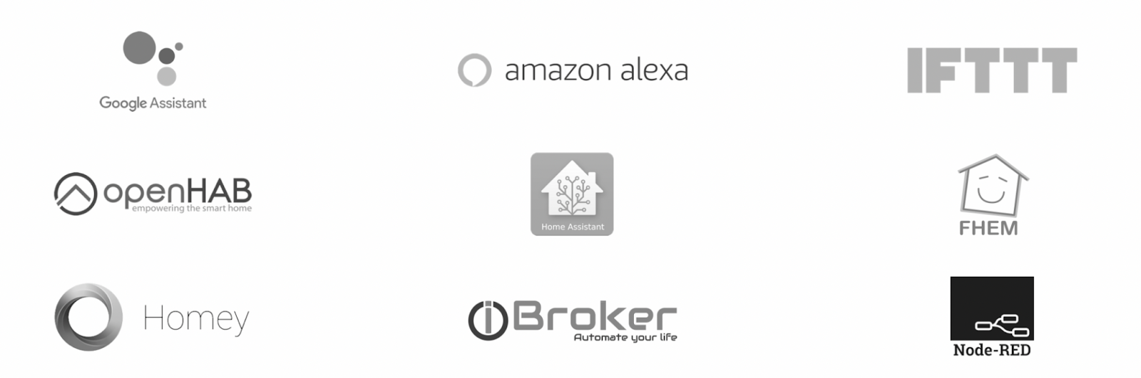Auflistung Logos Smart Home Anbieter 