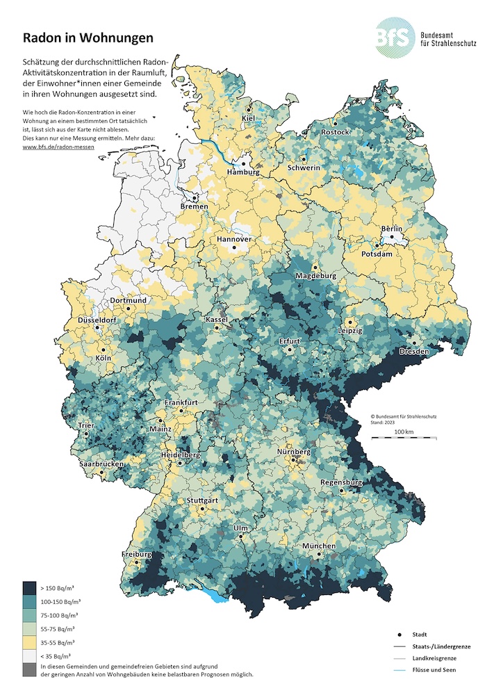 Deutschlandweite Radon-Karte BfS