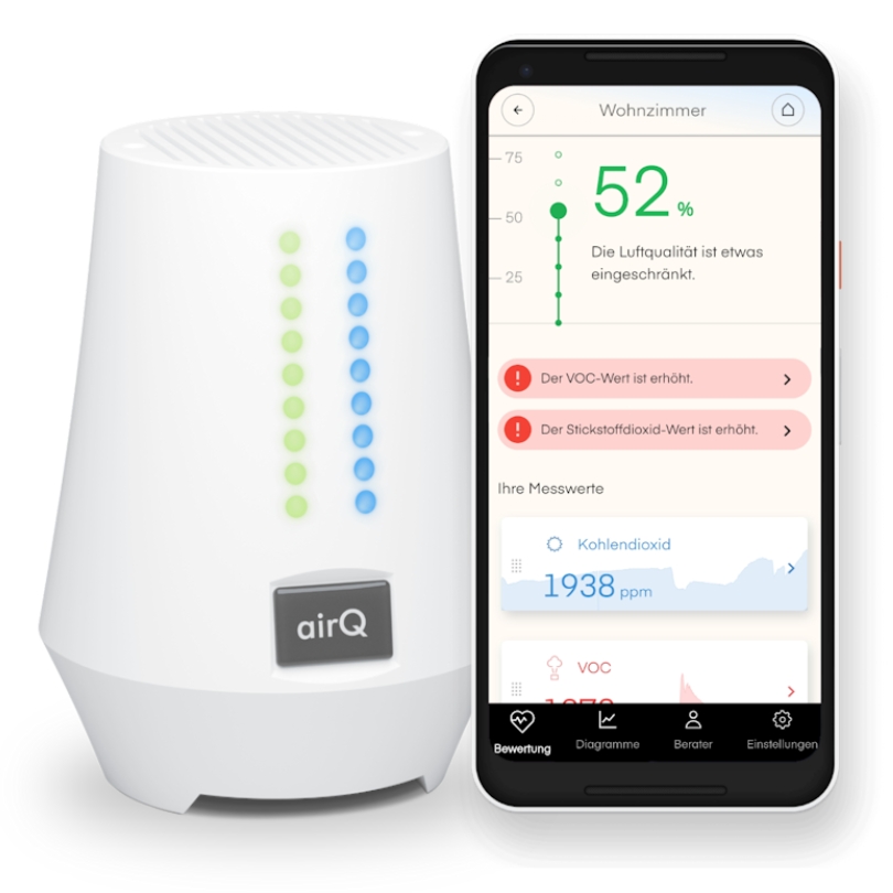 Radon im Haus messen: Nutzen Sie unseren air-Q radon ganz einfach mit der Smartphone App