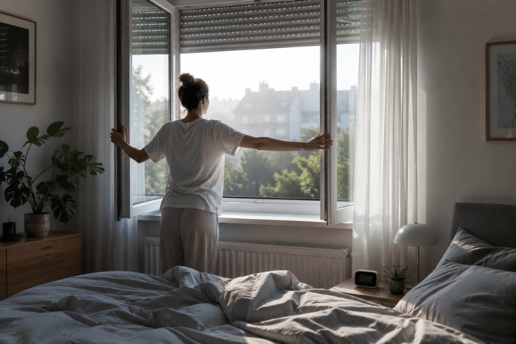 Las noches calurosas de verano son cada vez más frecuentes. Incluso con la ventana abierta, la vivienda a menudo no se enfría. Causas y soluciones con air-Q.
