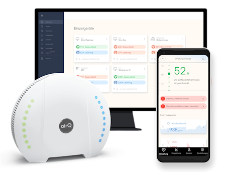 air-Q Web-App und Smartphone App in einer Arztpraxis
