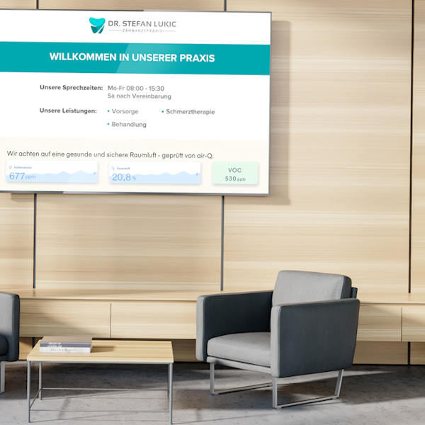 air-Q Smart Widgets mit Luftdaten in Echtzeit in der Praxis