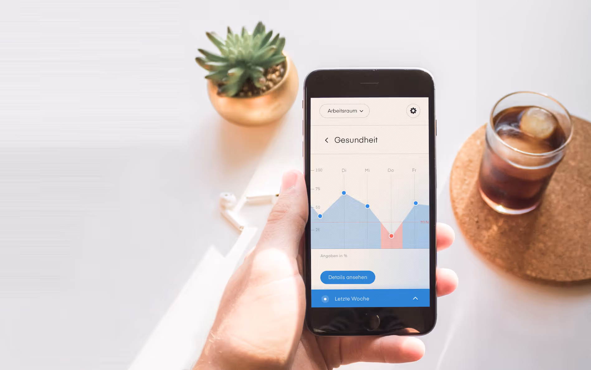 air-Q App – Dashboard auf dem Smartphone