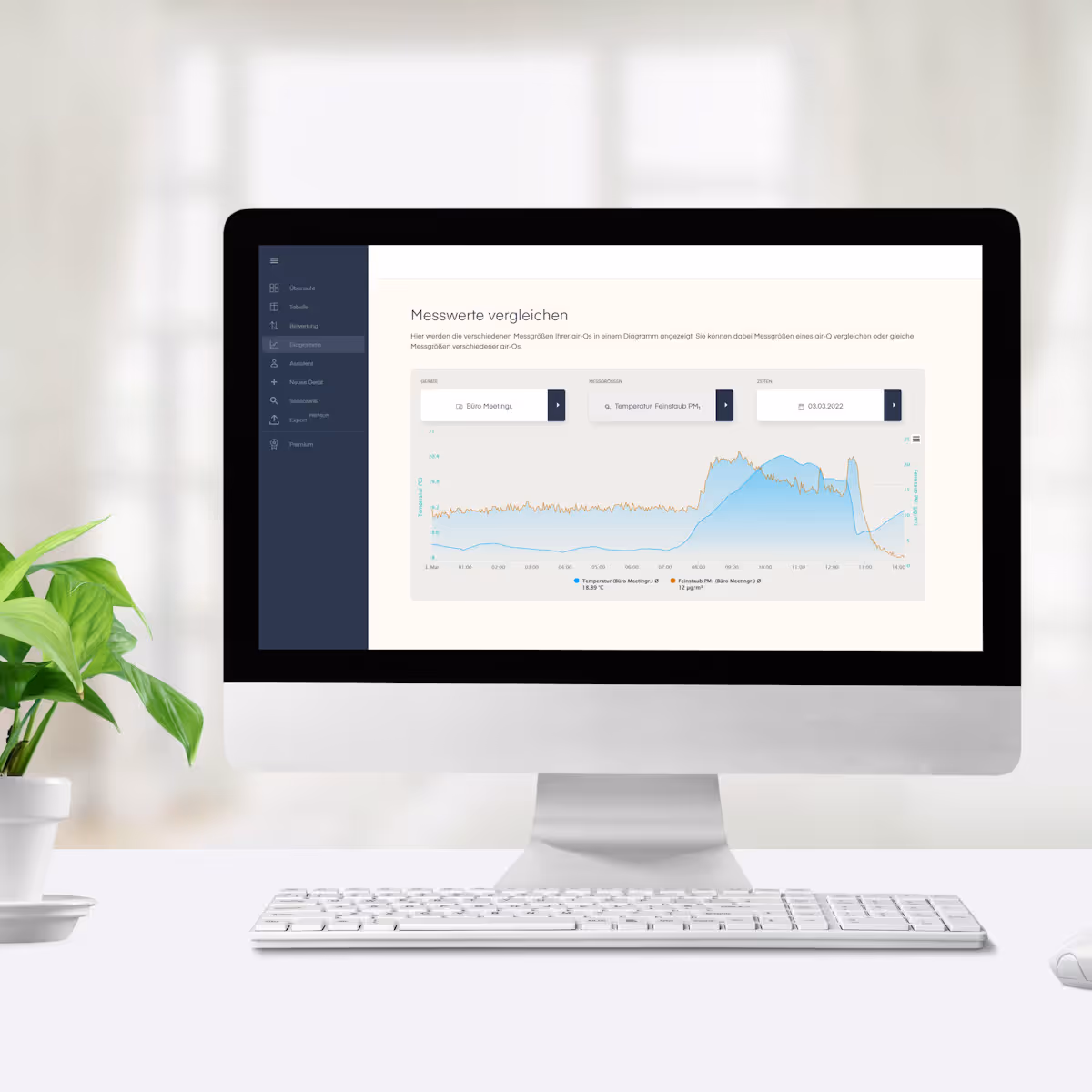 air-Q Web Application on the Monitor