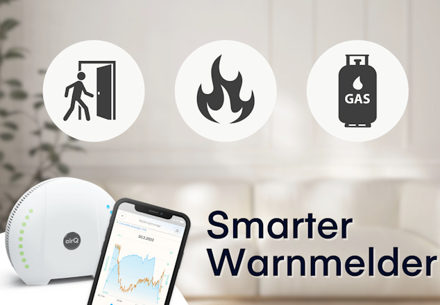 Schutz vor Feuer, Gas und Einbruch mit dem smarten Alarmsystem des air‑Q