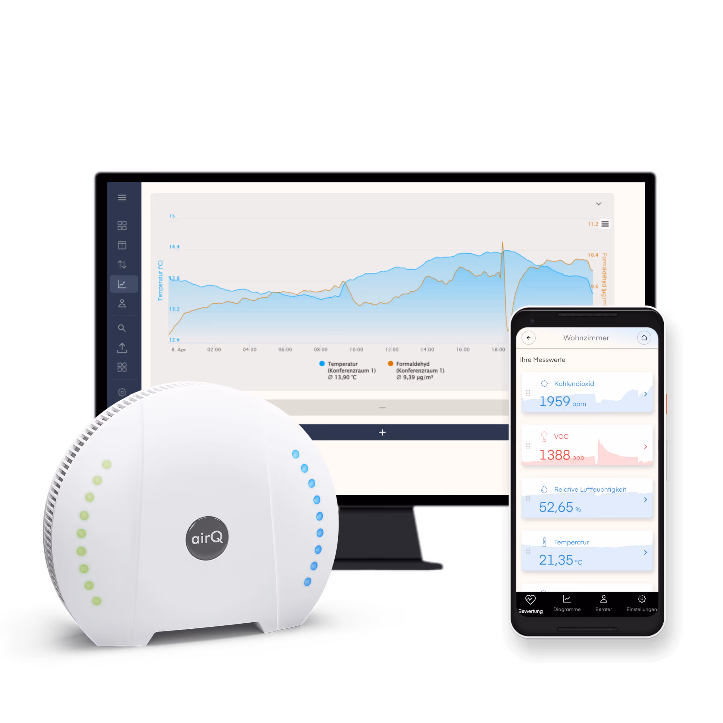 air-Q Web App und Smartphone App