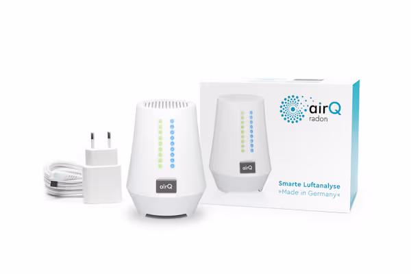 air-Q radon Lieferumfang Verpackung