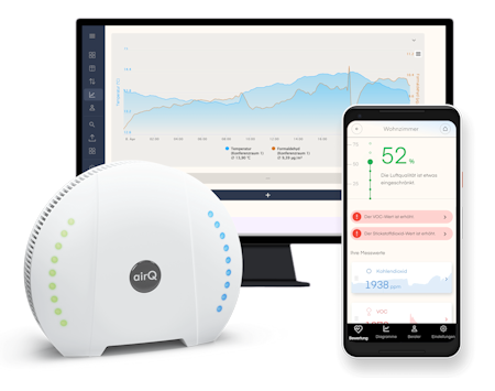 air-Q App und Web App - alle Messwerte im Blick
