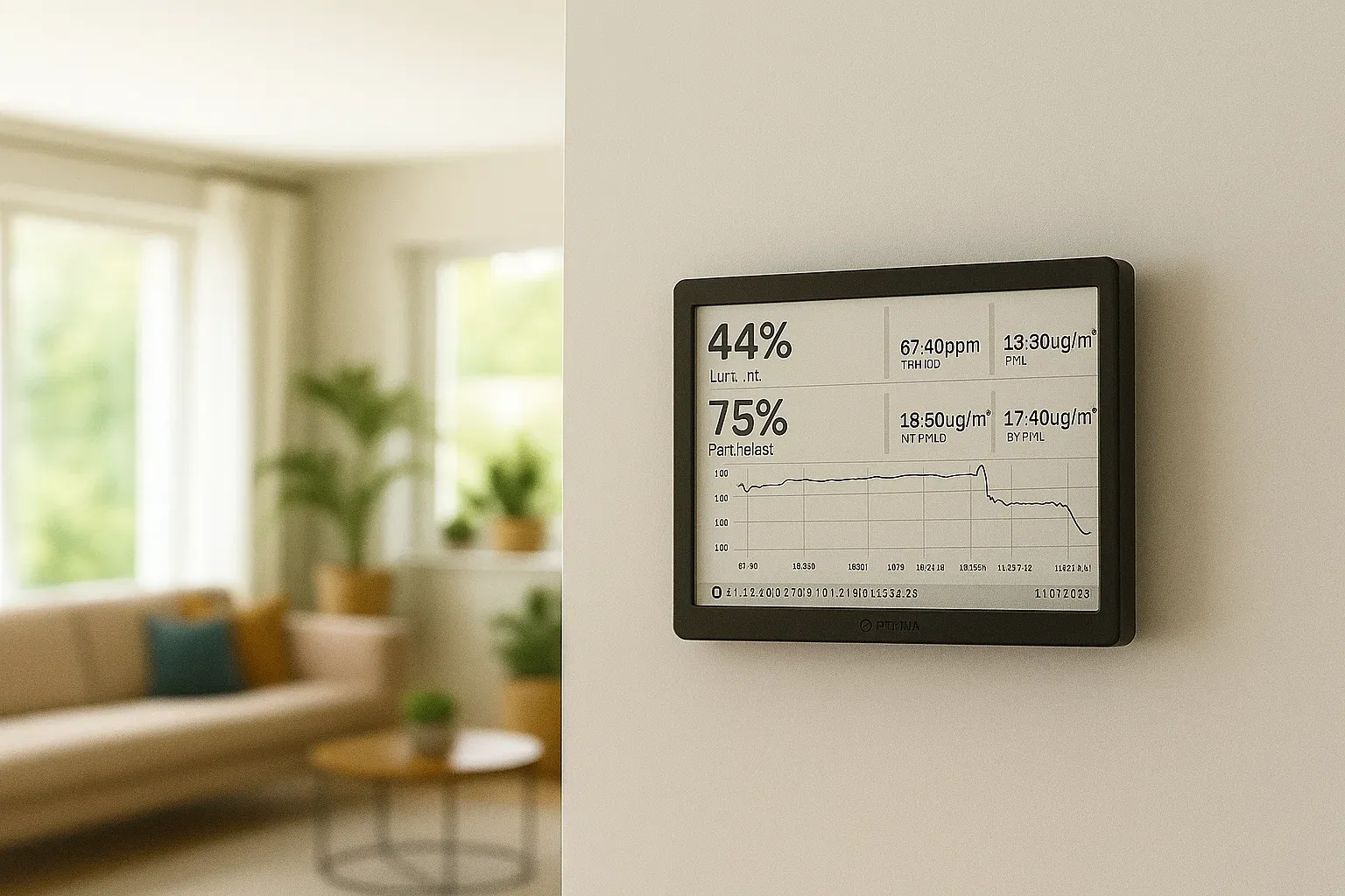 air-Q VIEW Mini Dashboard mit Echtzeit-Luftqualitätsdaten