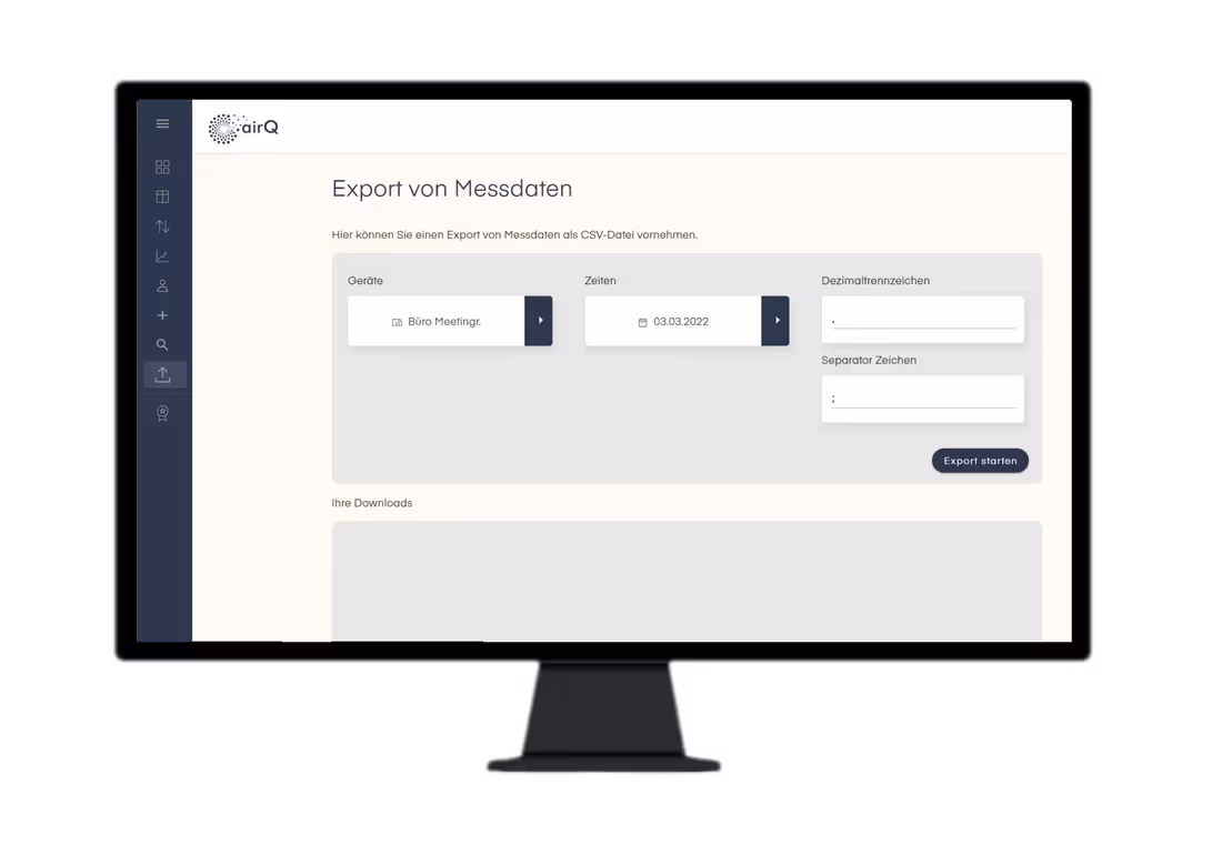 air-Q Luftmessgerät - CSV Datenexport