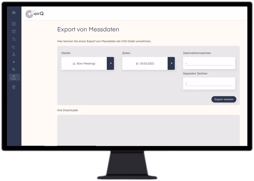 air-Q air meter - CSV data export