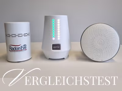 RadonEye, den Airthings Wave Plus und den air-Q radon Vergleich 