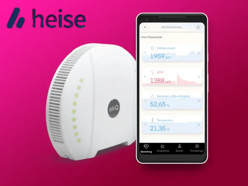 Heise online testet den air-Q an Mac und iPhone